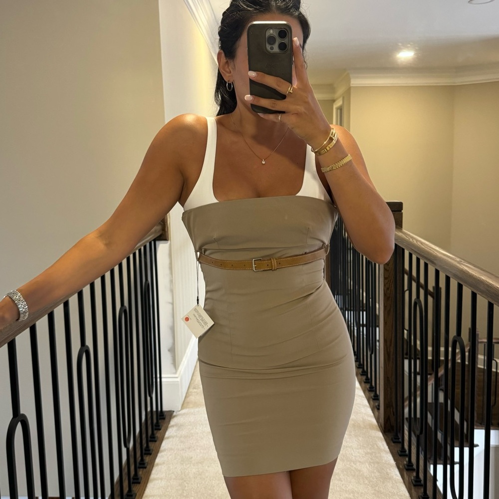 Zara combination belted dress